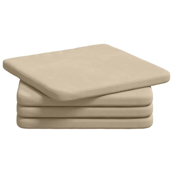 Sitzkissen 4 Stk. Mikrofaserstoff Creme 40 x 40 x 3 cm