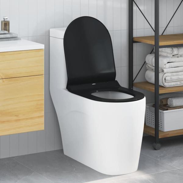 ARDEBO.de - Toilettensitz Verstellbar Schwarz 50 x 36,5 x 5 cm Polypropylen