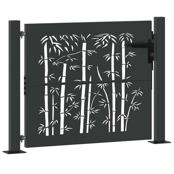 Gartentor 110 x 105 cm Pulverbeschichteter Stahl Abschließbar
