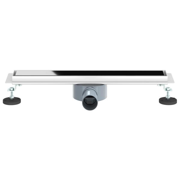 Duschabfluss mit Glashülle und 360° Siphon Schwarz 50 cm
