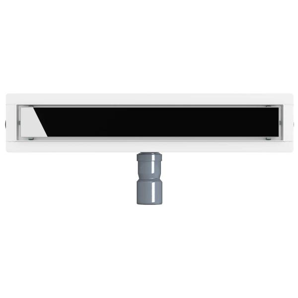 Duschabfluss mit Glashülle und 360° Siphon Schwarz 50 cm