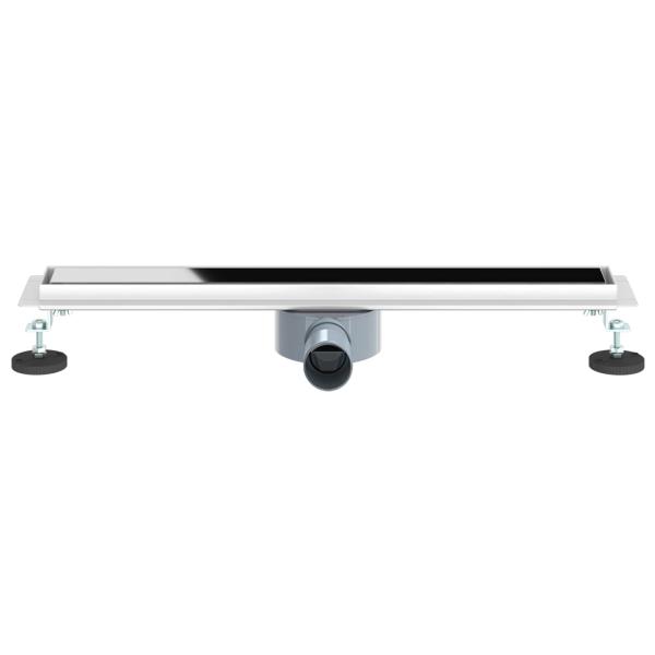 Duschabfluss mit Glashülle und 360° Siphon Schwarz 60 cm