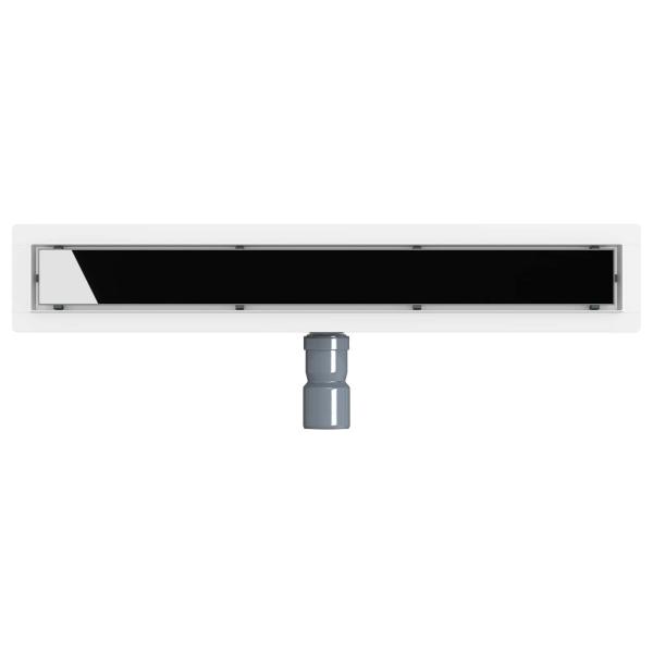 Duschabfluss mit Glashülle und 360° Siphon Schwarz 60 cm