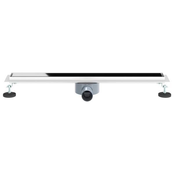 Duschabfluss mit Glashülle und 360° Siphon Schwarz 70 cm