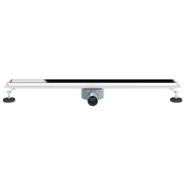 Duschabfluss mit Glashülle und 360° Siphon Schwarz 80 cm