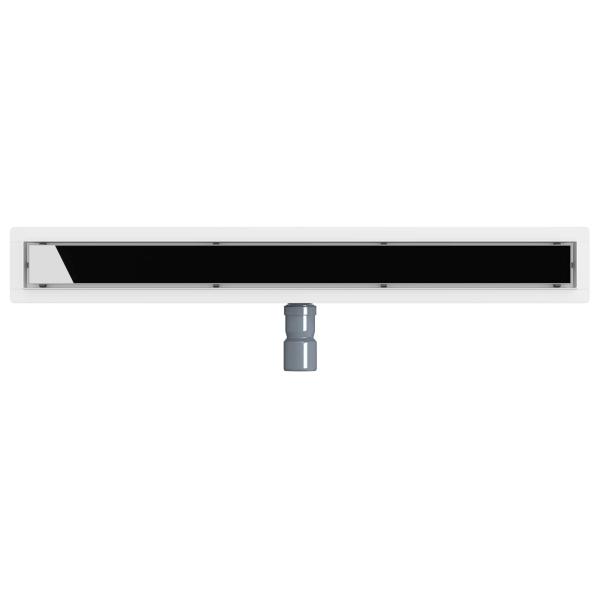 Duschabfluss mit Glashülle und 360° Siphon Schwarz 80 cm
