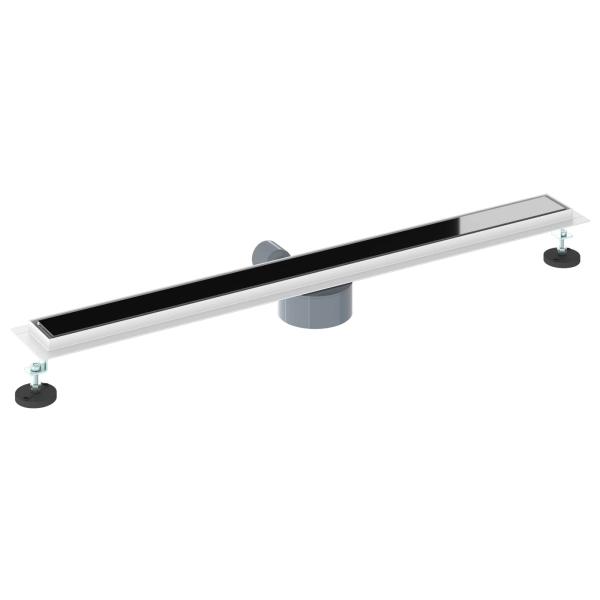 Duschabfluss mit Glashülle und 360° Siphon Schwarz 90 cm