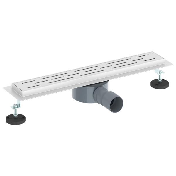 Duschabfluss mit Glashülle und 360° Siphon Silber 50 cm