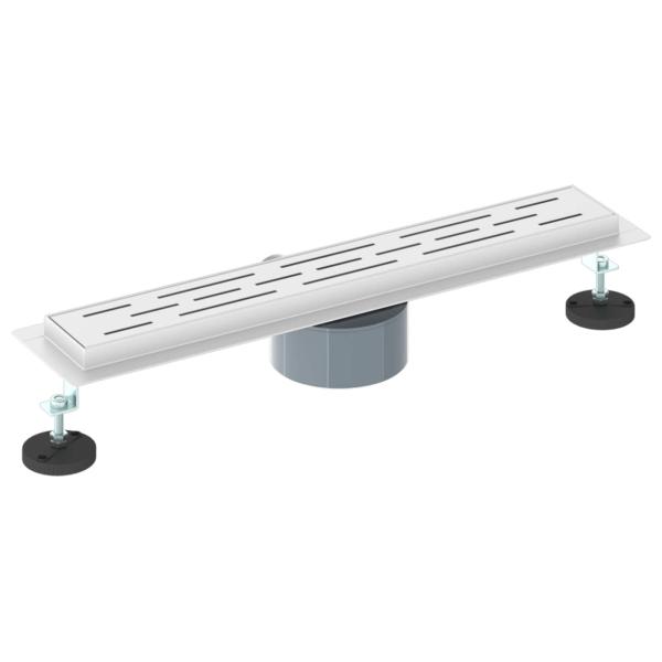 Duschabfluss mit Glashülle und 360° Siphon Silber 50 cm