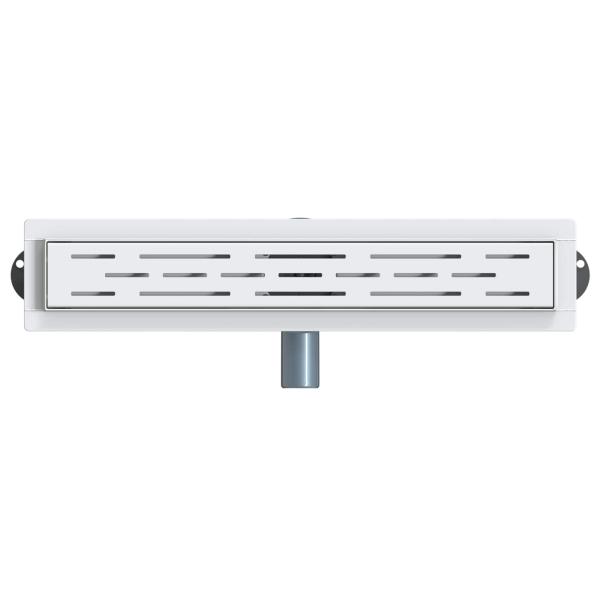Duschabfluss mit Glashülle und 360° Siphon Silber 50 cm