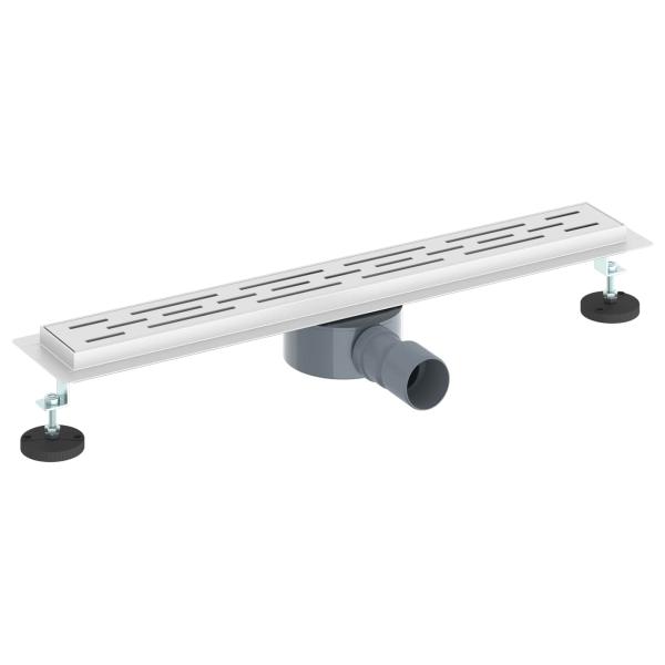 Duschabfluss mit Glashülle und 360° Siphon Silber 60 cm