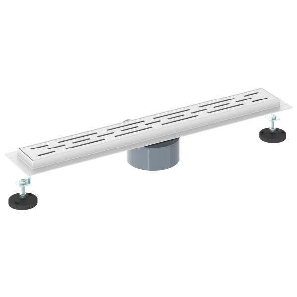 Duschabfluss mit Glashülle und 360° Siphon Silber 60 cm