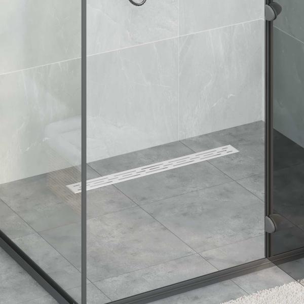 ARDEBO.de - Duschabfluss mit Glashülle und 360° Siphon Silber 70 cm