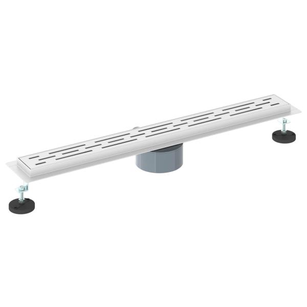 Duschabfluss mit Glashülle und 360° Siphon Silber 70 cm
