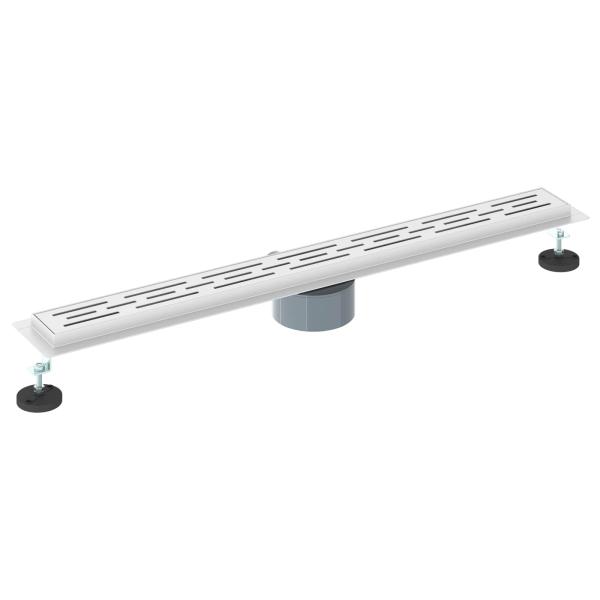 Duschabfluss mit Glashülle und 360° Siphon Silber 80 cm