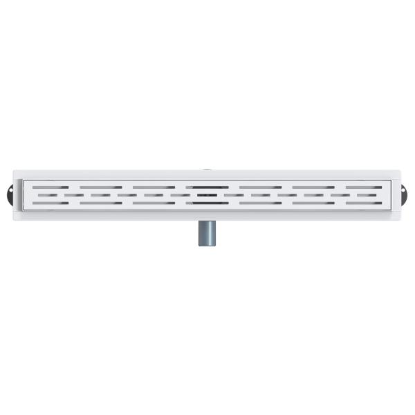 Duschabfluss mit Glashülle und 360° Siphon Silber 80 cm