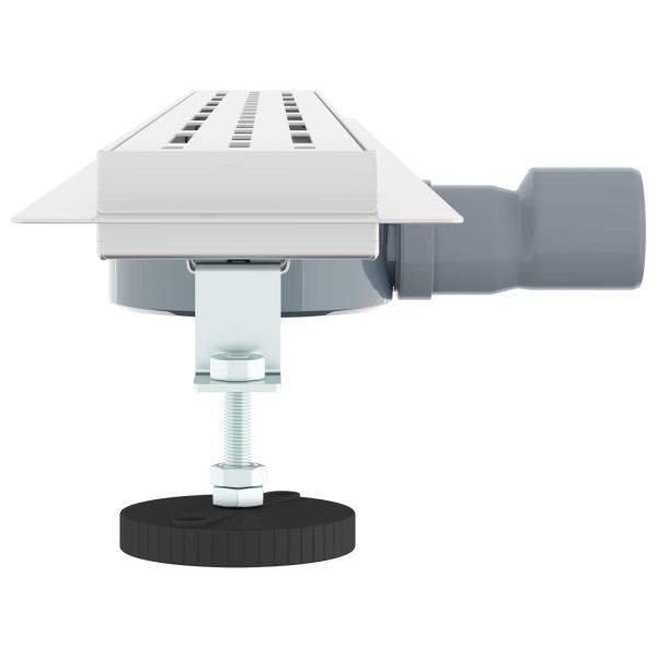 Duschabfluss mit Glashülle und 360° Siphon Silber 90 cm