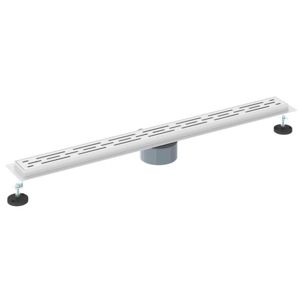 Duschabfluss mit Glashülle und 360° Siphon Silber 90 cm