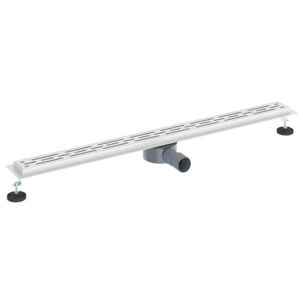 Duschabfluss mit Glashülle und 360° Siphon Silber 100 cm