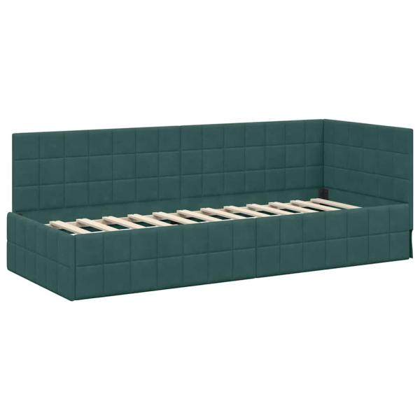 Eckbettgestell Dunkelgrün 80 x 200 cm Samt