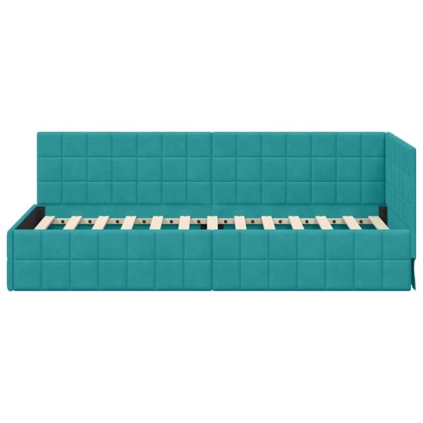 Eckbettgestell Türkis 80 x 200 cm Samt