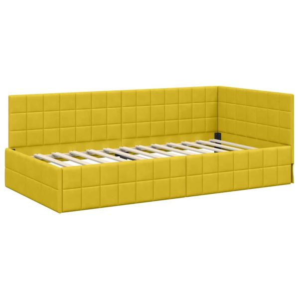 Eckbettgestell Gelb 90 x 190 cm Samt