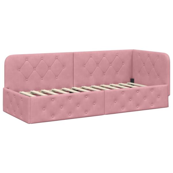 Eckbettgestell Rosa 80 x 200 cm Samt