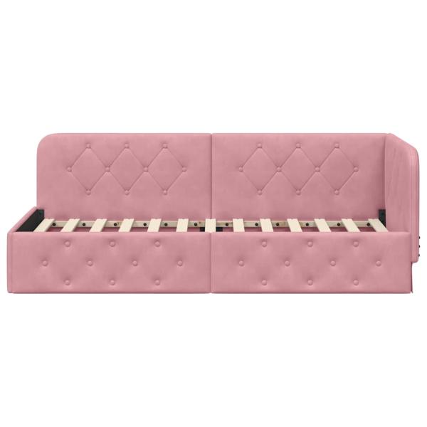 Eckbettgestell Rosa 80 x 200 cm Samt