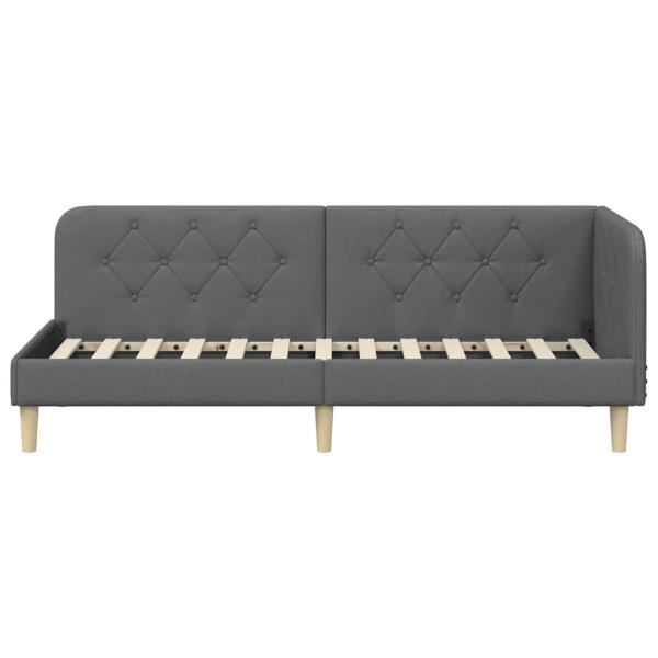 Eckbettgestell Dunkelgrau 80 x 200 cm Stoff