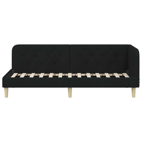 Eckbettgestell Schwarz 80 x 200 cm Stoff