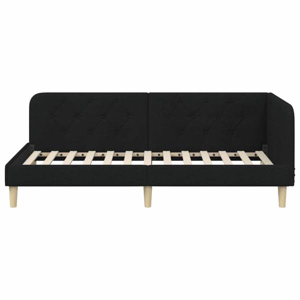 Eckbettgestell Schwarz 90 x 200 cm Stoff