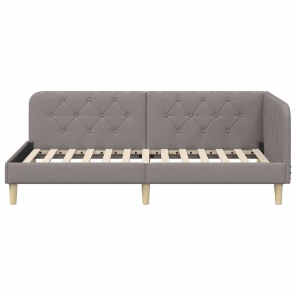 Eckbettgestell Taupe 100 x 200 cm Stoff