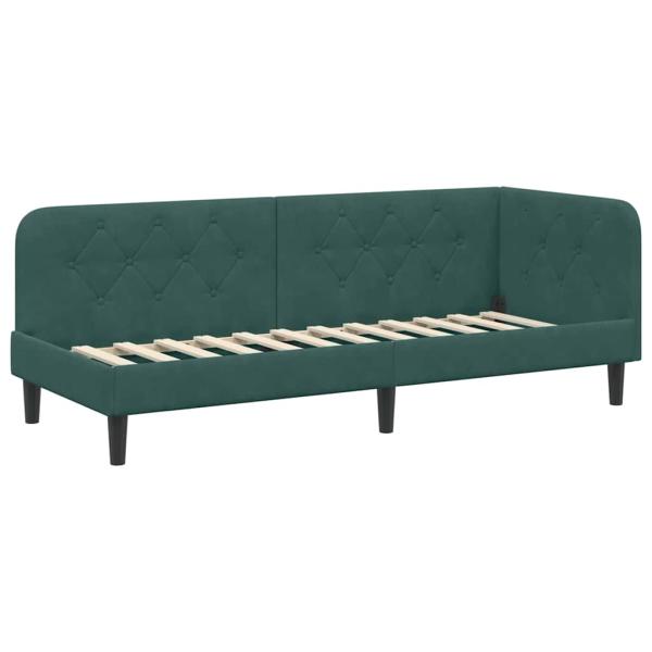 Eckbettgestell Dunkelgrün 80 x 200 cm Samt
