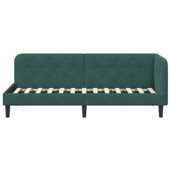 Eckbettgestell Dunkelgrün 80 x 200 cm Samt