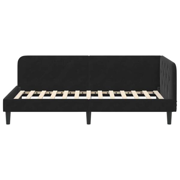 Eckbettgestell Schwarz 90 x 190 cm Samt