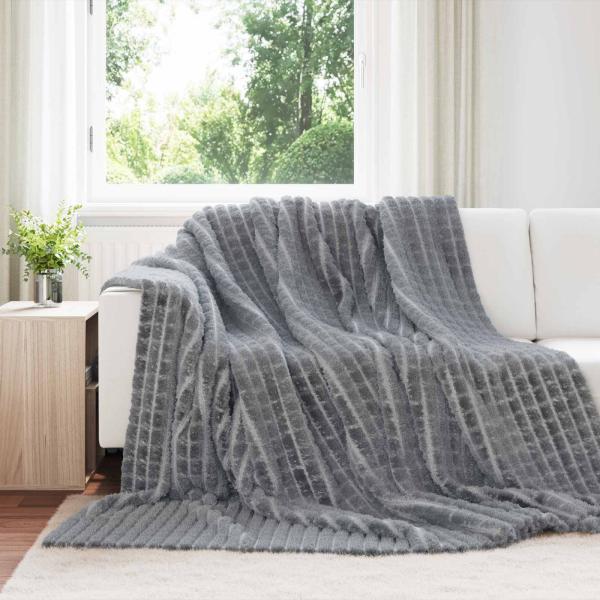 ARDEBO.de - Wohndecke Dunkelgrau 240 x 220 cm 9.41 kg Fleece