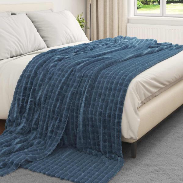 Wohndecke Marineblau 240 x 220 cm 1.37 kg Fleece