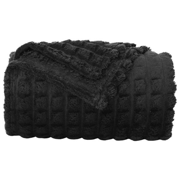 Wohndecke Schwarz 270 x 240 cm 1.7 kg Fleece