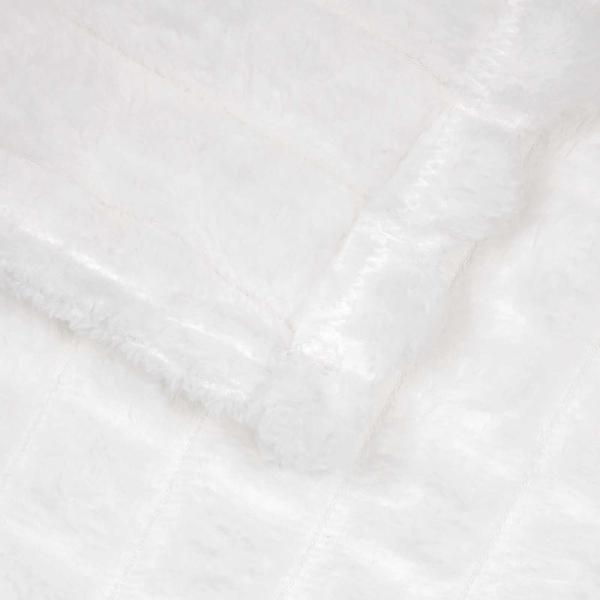 Überwurfdecke Weiß 240 x 220 cm Fleece
