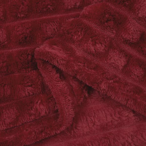 Überwurfdecke Bordeauxrot 150 x 130 cm Fleece