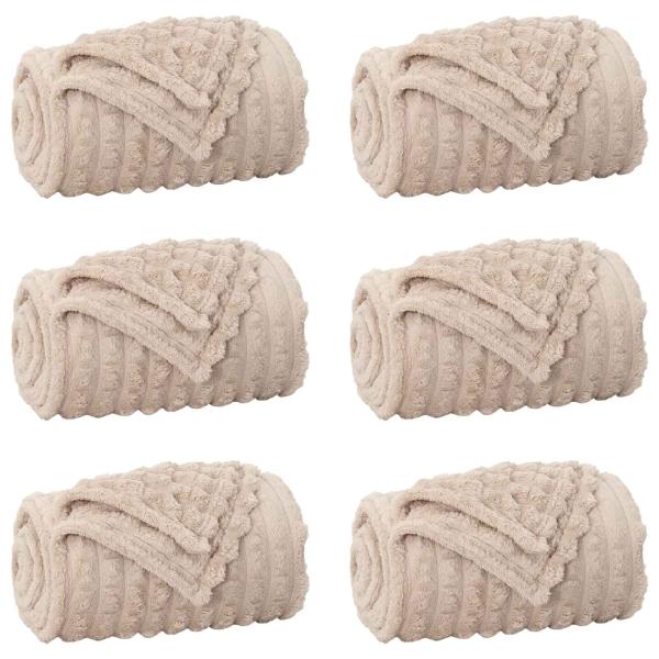 Wohndecken 6 stk. Beige 240 x 220 cm 8.24 kg Fleece