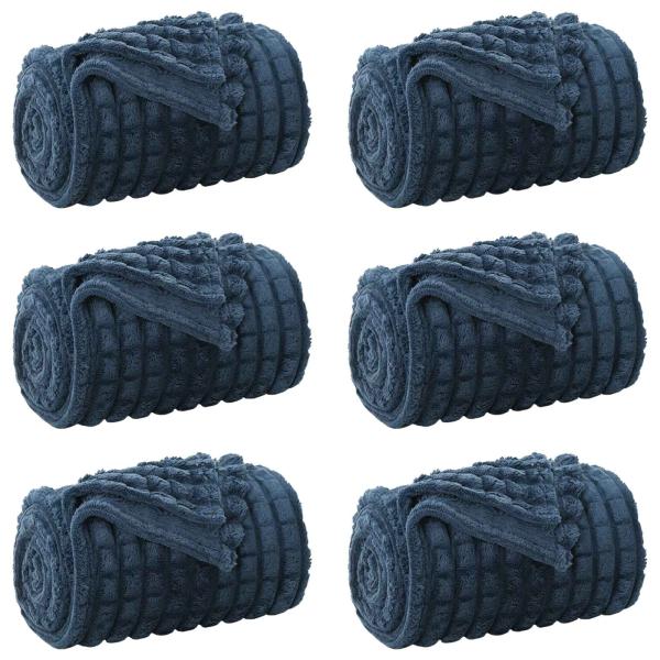 Wohndecken 6 stk. Marineblau 200 x 150 cm 4.5 kg Fleece