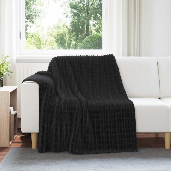 ARDEBO.de - Wohndecken 6 stk. Schwarz 200 x 150 cm 4.5 kg Fleece