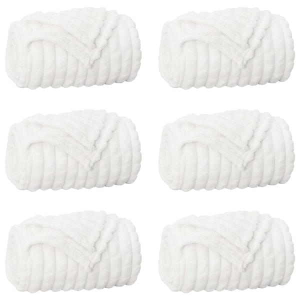 Wohndecken 6 stk. Weiß 150 x 130 cm 2,75 kg Fleece
