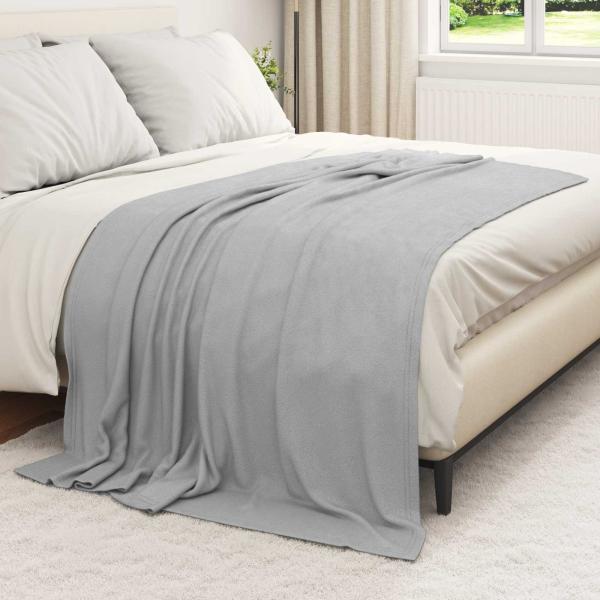 Überwurfdecke Grau 200 x 150 cm Fleece