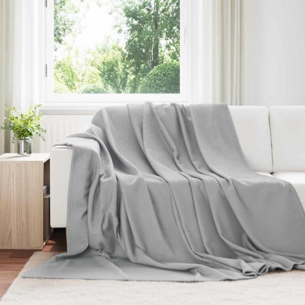 ARDEBO.de - Überwurfdecke Grau 270 x 240 cm Fleece