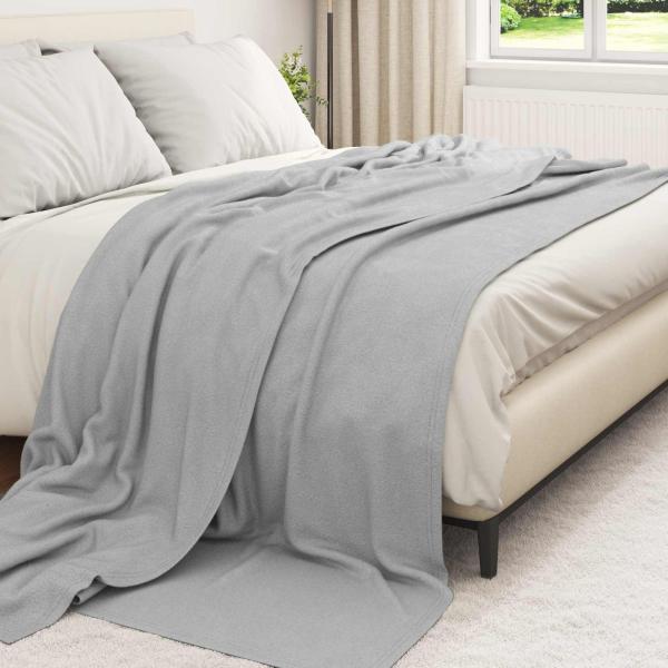 Überwurfdecke Grau 270 x 240 cm Fleece