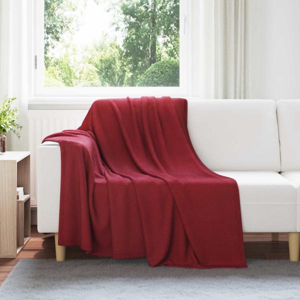 ARDEBO.de - Wohndecke Bordeauxrot 200 x 150 cm 0.45 kg Fleece