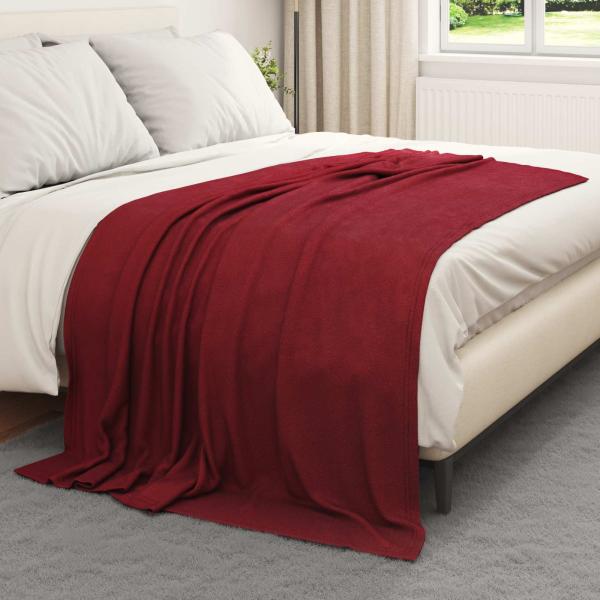 Wohndecke Bordeauxrot 200 x 150 cm 0.45 kg Fleece
