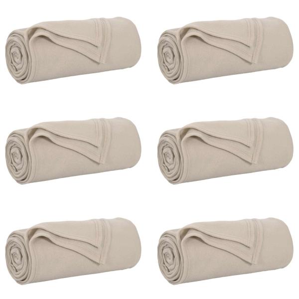 Wohndecken 6 stk. Beige 270 x 240 cm 5.08 kg Fleece